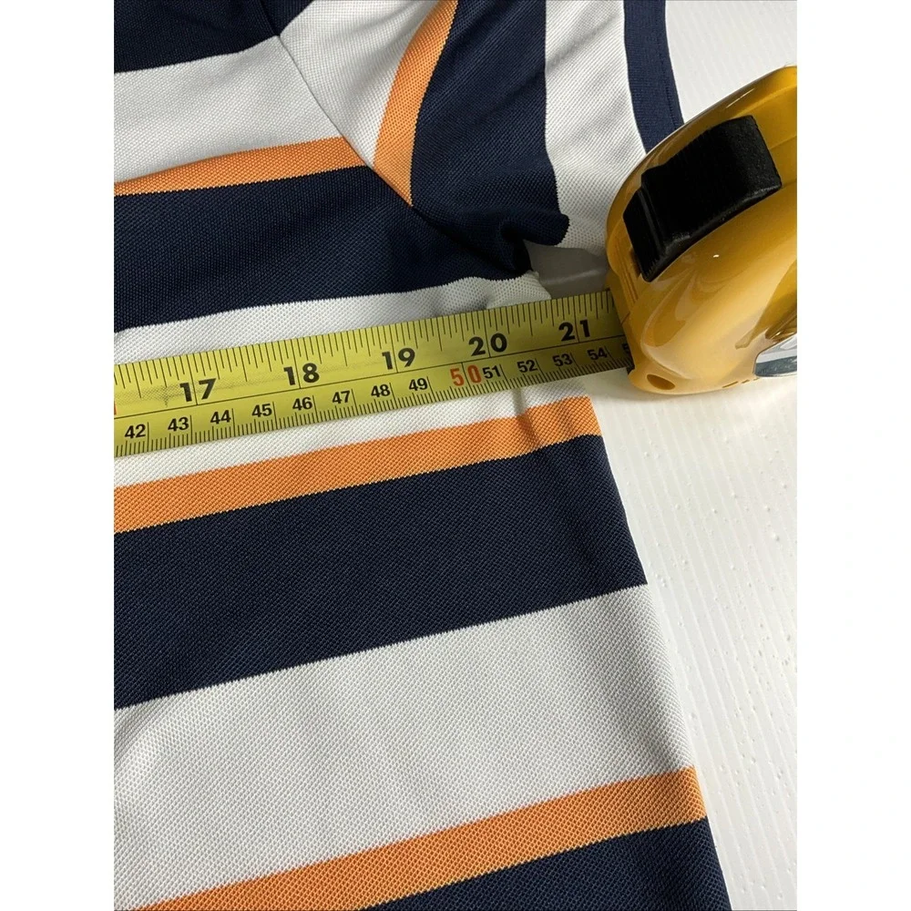 RLX Polo Ralph Lauren Golf Polo Shirt PGA Tour Pony Blue Striped Mens Med